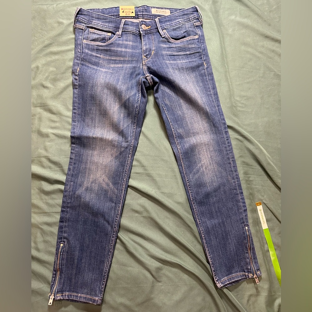 H&M Women's Skinny Cropped Jeans in Dark Blue Denim NWT